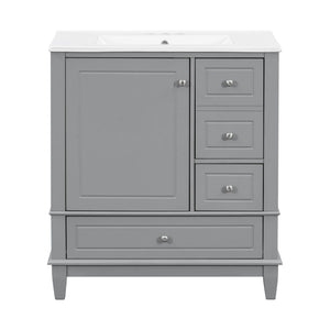 Freestanding Bathroom Vanity With Sink, Soft Close Door, 3 Drawers