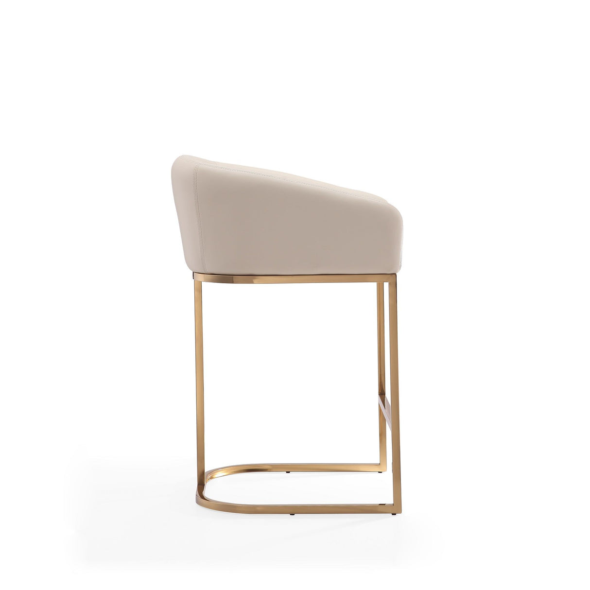Mid-Century Modern Stool With Steel Base