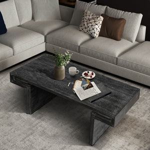 American Vintage Industrial Coffee Table, Double Tier Design
