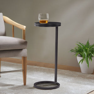 Yancey - Round Accent Table - Antique Bronze
