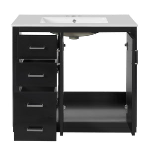 Bathroom Vanity With Sink Combo, Storage Cabinet, Freestanding Set With 3 Drawers & Soft Closing Doors