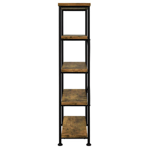 Avon - 2 Piece Computer Desk And Bookcase With 3 Drawers - Rustic Brown