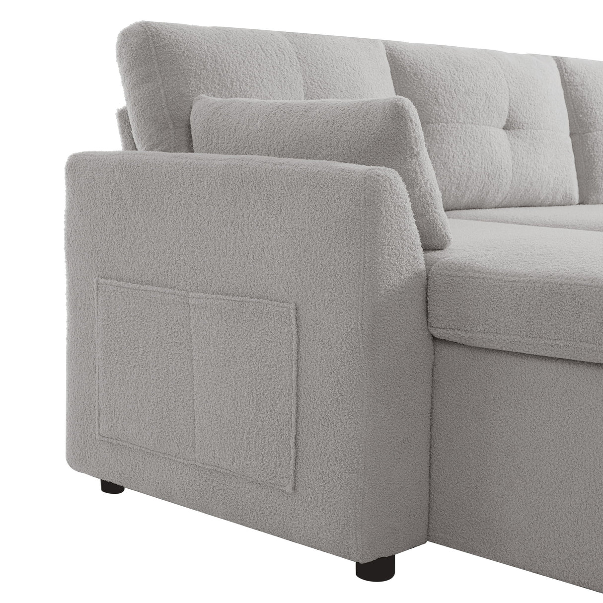 U-Shaped Sectional Sofa Bed With Storage And USB Ports