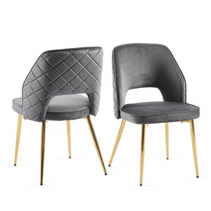 Dining Chairs With Metal Legs And Hollow Back Upholstered Dining Chairs