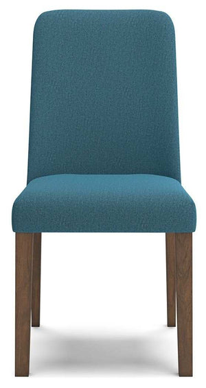Lyncott - Dining Uph Side Chair (Set of 2) - Blue / Brown - Best Buy Furniture