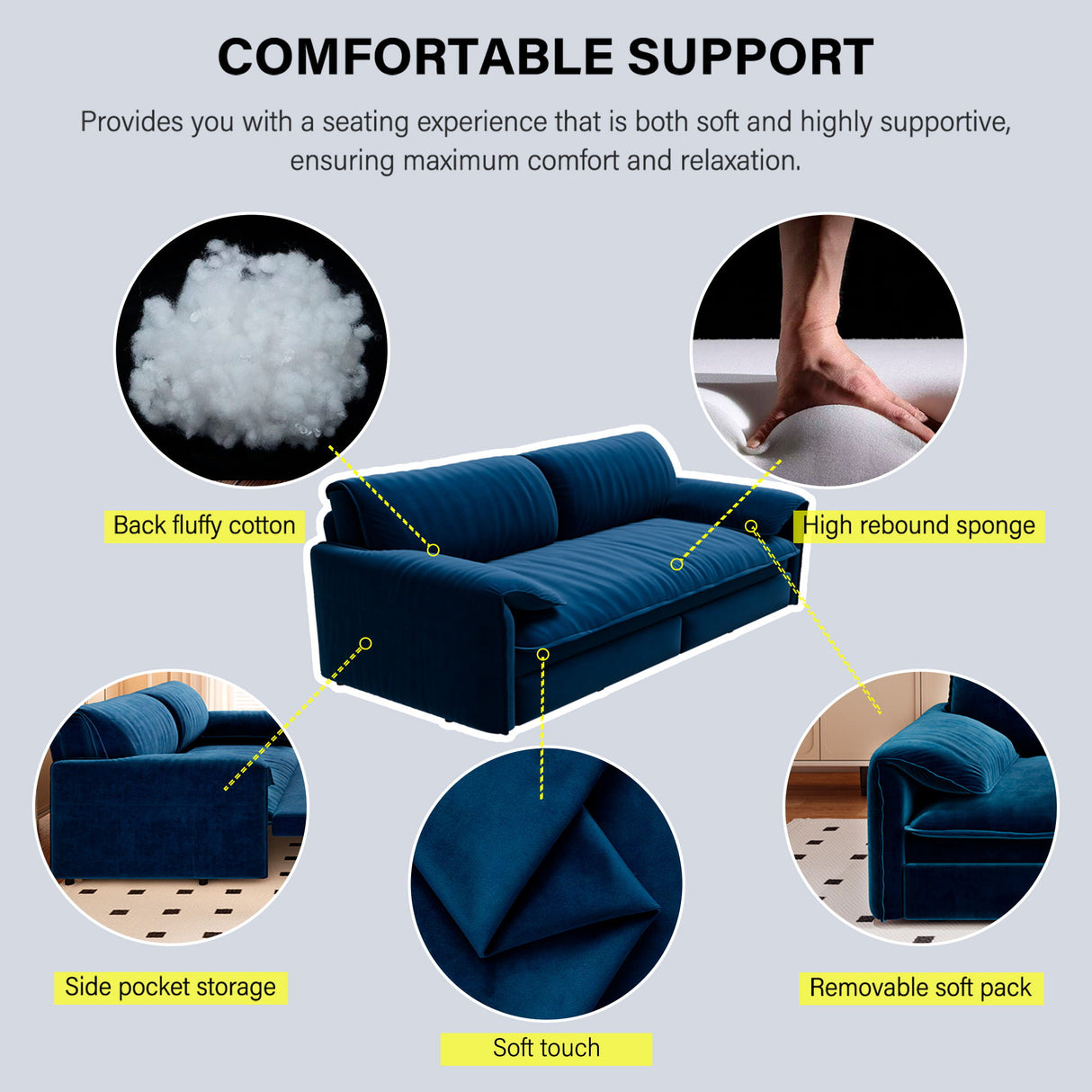 Queen Pull Out Sofa Bed With Side Storage