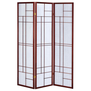 Colby - 3-Panel Folding Floor Screen - Brown / White