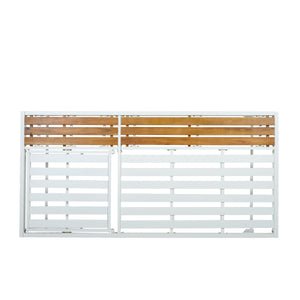 White Iron + Teak Finish Chaise Lounge Frame