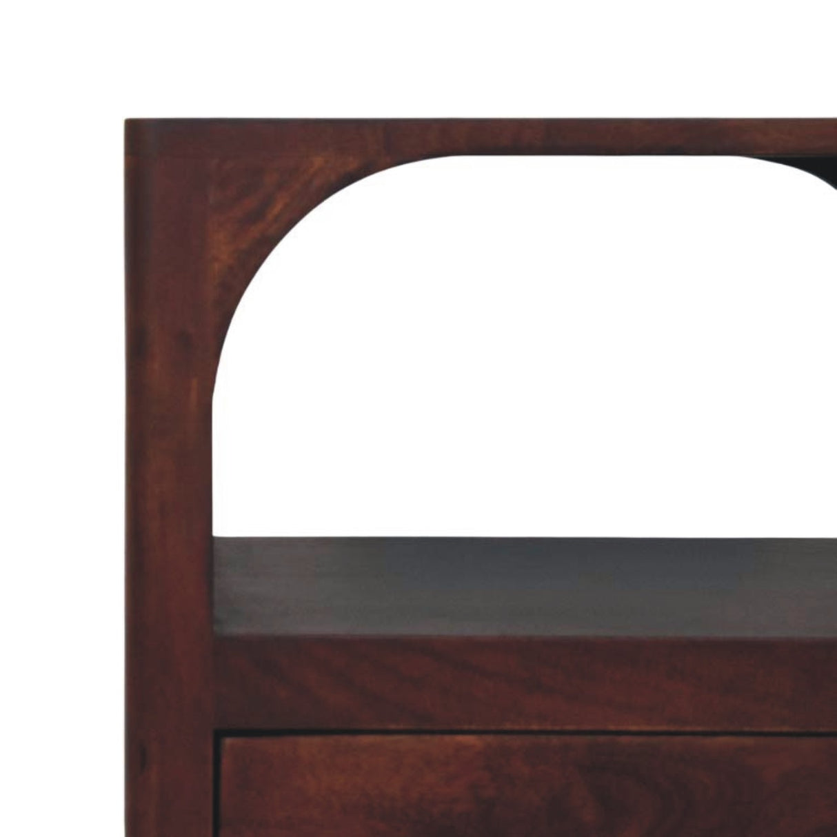 Solid Wood Arched Edge 1 Drawer Bedside