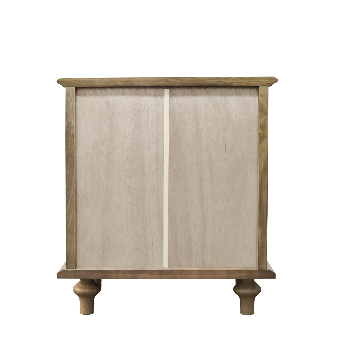 Farmhouse Nightstand with 4 Drawers and Hidden Pull-Out Shelf, Light Brown