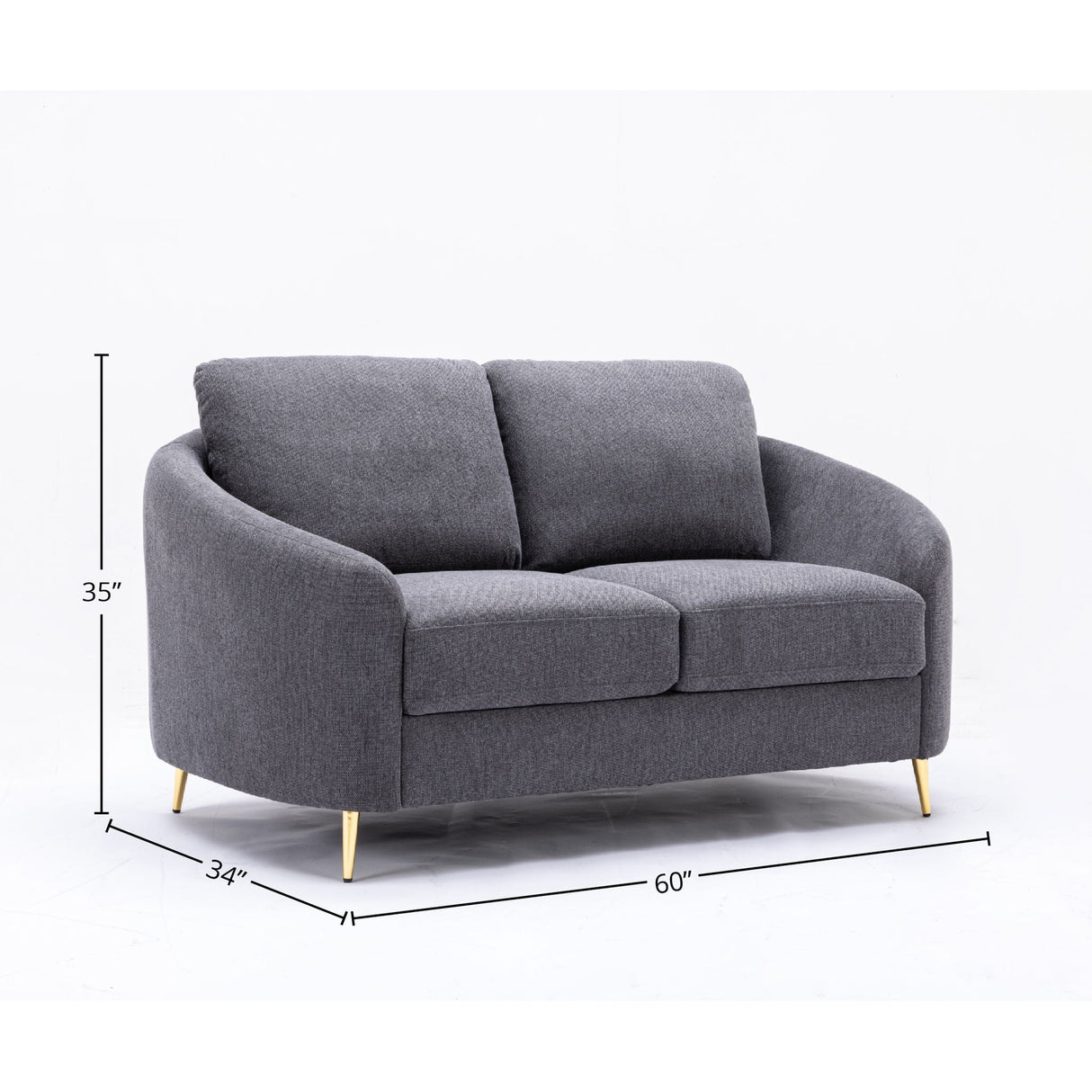 Yuina - Linen Loveseat - Gray - Best Buy Furniture