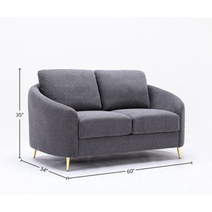 Yuina - Linen Loveseat - Gray - Best Buy Furniture