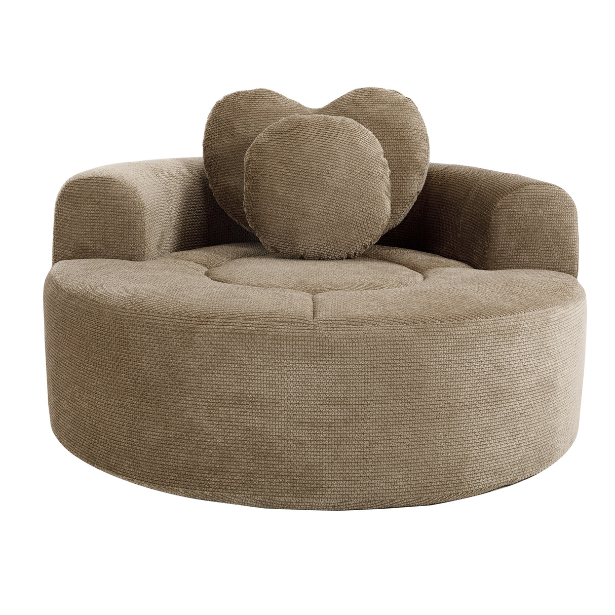 Round Sofa Bed with Memory Foam Sectional Couch for Living Room