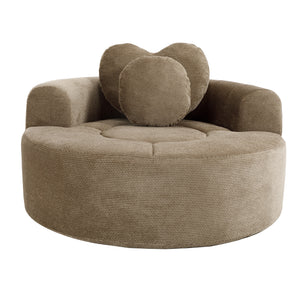 Round Sofa Bed with Memory Foam Sectional Couch for Living Room