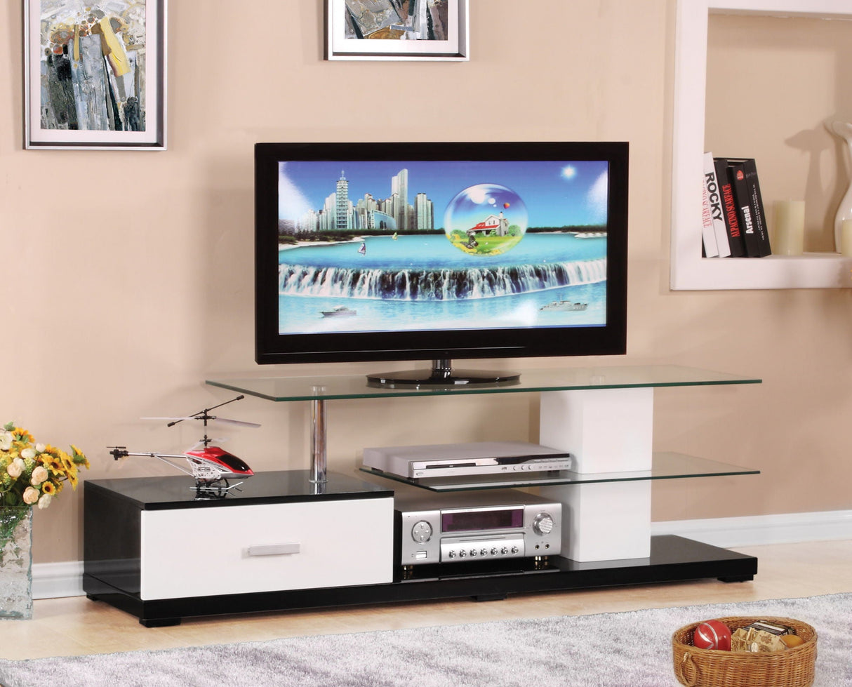Ivana - TV Stand - White / Black - Best Buy Furniture