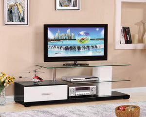 Ivana - TV Stand - White / Black - Best Buy Furniture