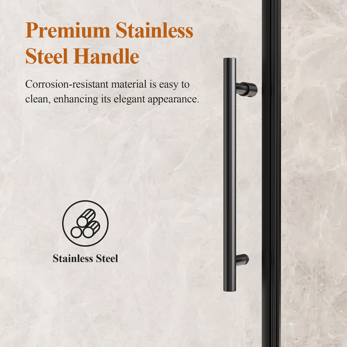 56-60" W x 76" H Stainless Steel Frameless Sliding Shower Door