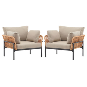 Rope Lounge Chair With Cushions For Modern Spaces