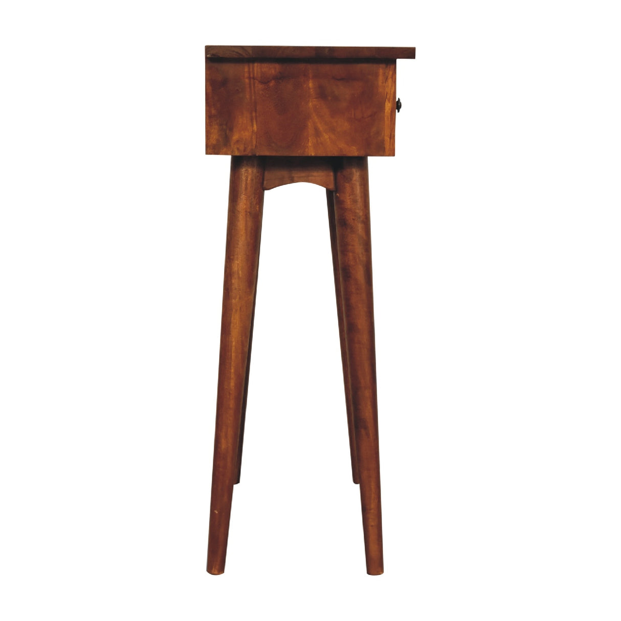 Solid Mango Wood Mini Chestnut Hallway Console with 2 Drawers