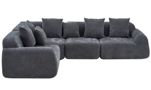 Oversized Cloud Velvet Curved Sectional Couch - 118'