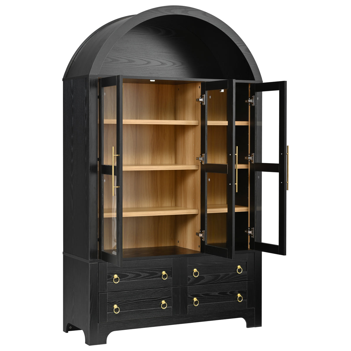 K&K 72.8" Tall Arched Pantry Cabinet