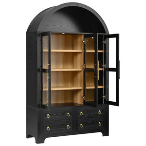 K&K 72.8" Tall Arched Pantry Cabinet