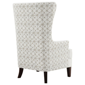Lindstrom - Wingback Accent With Contoured Back - Ivory White