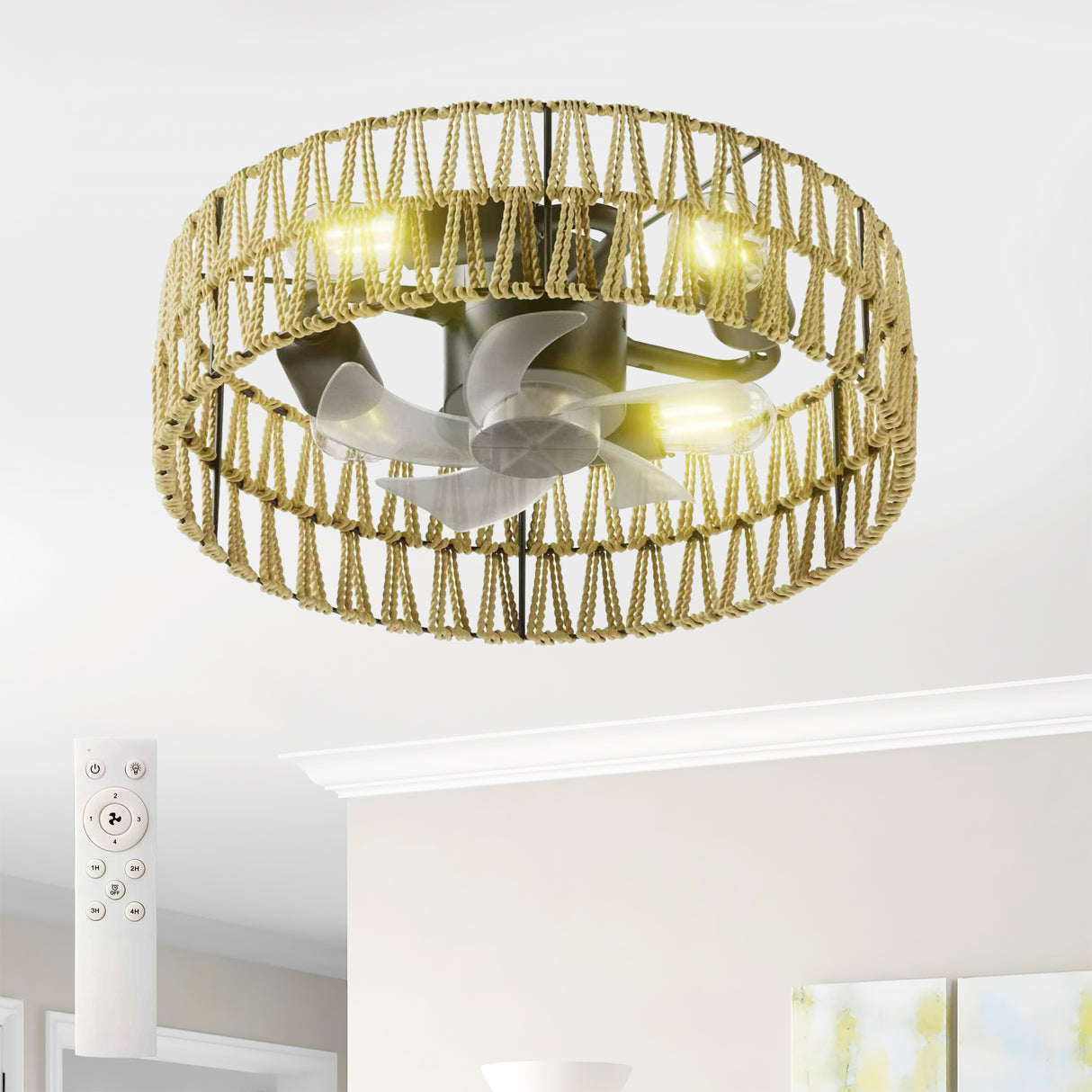 5 PCS Blades Ceiling Fan with Remote Control