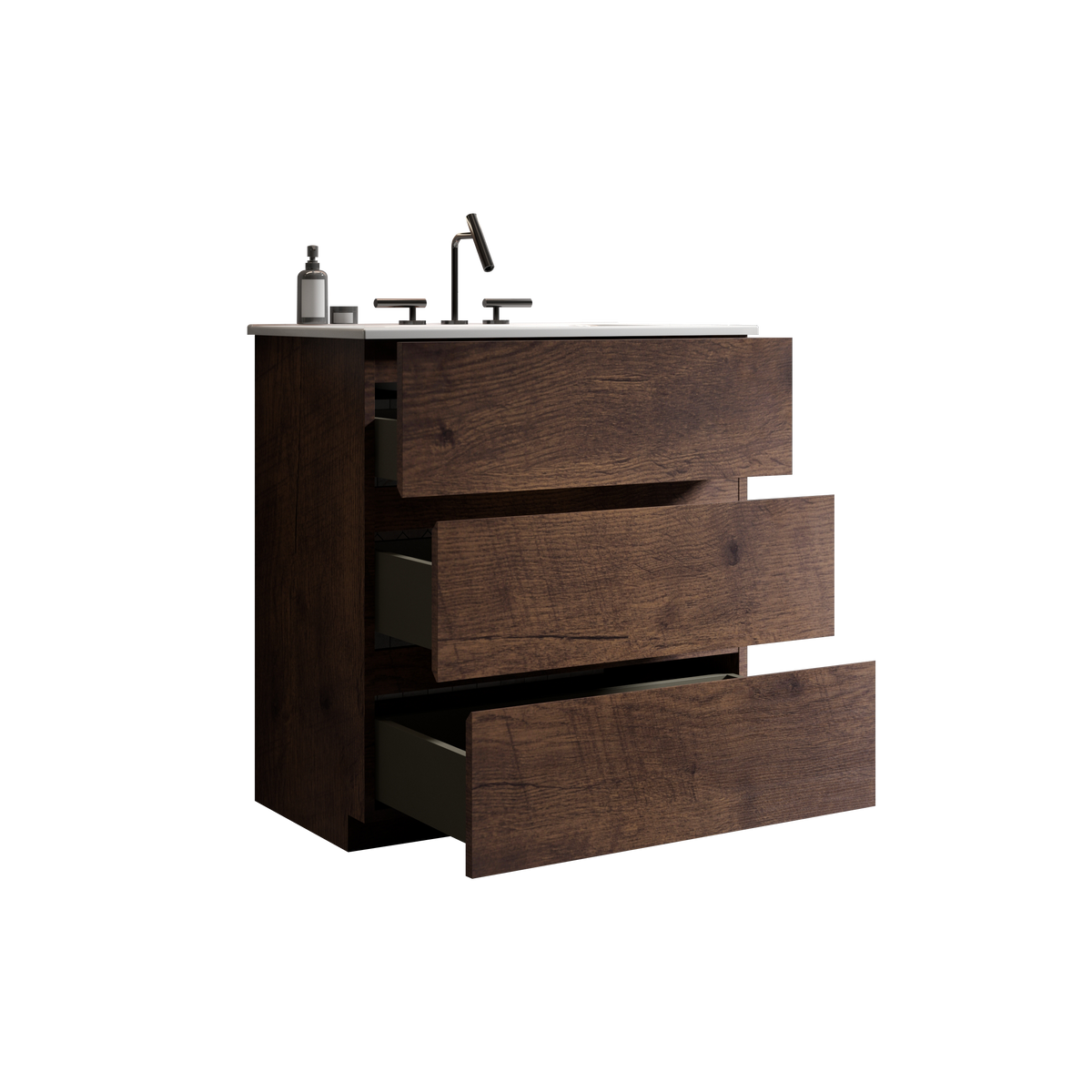TIA 30" Walnut Bathroom Vanity with Ceramic Sink