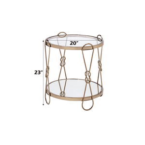Zekera Mirrored & Champagne Finish End Table
