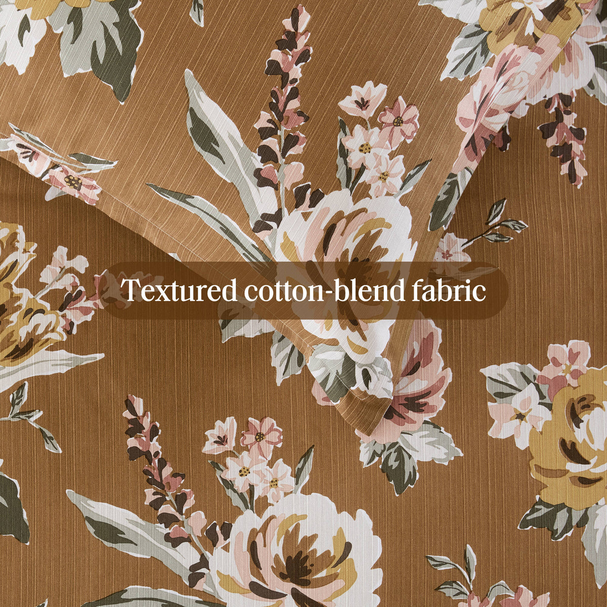 7-Piece King Vin Floral Comforter Set - Terracotta