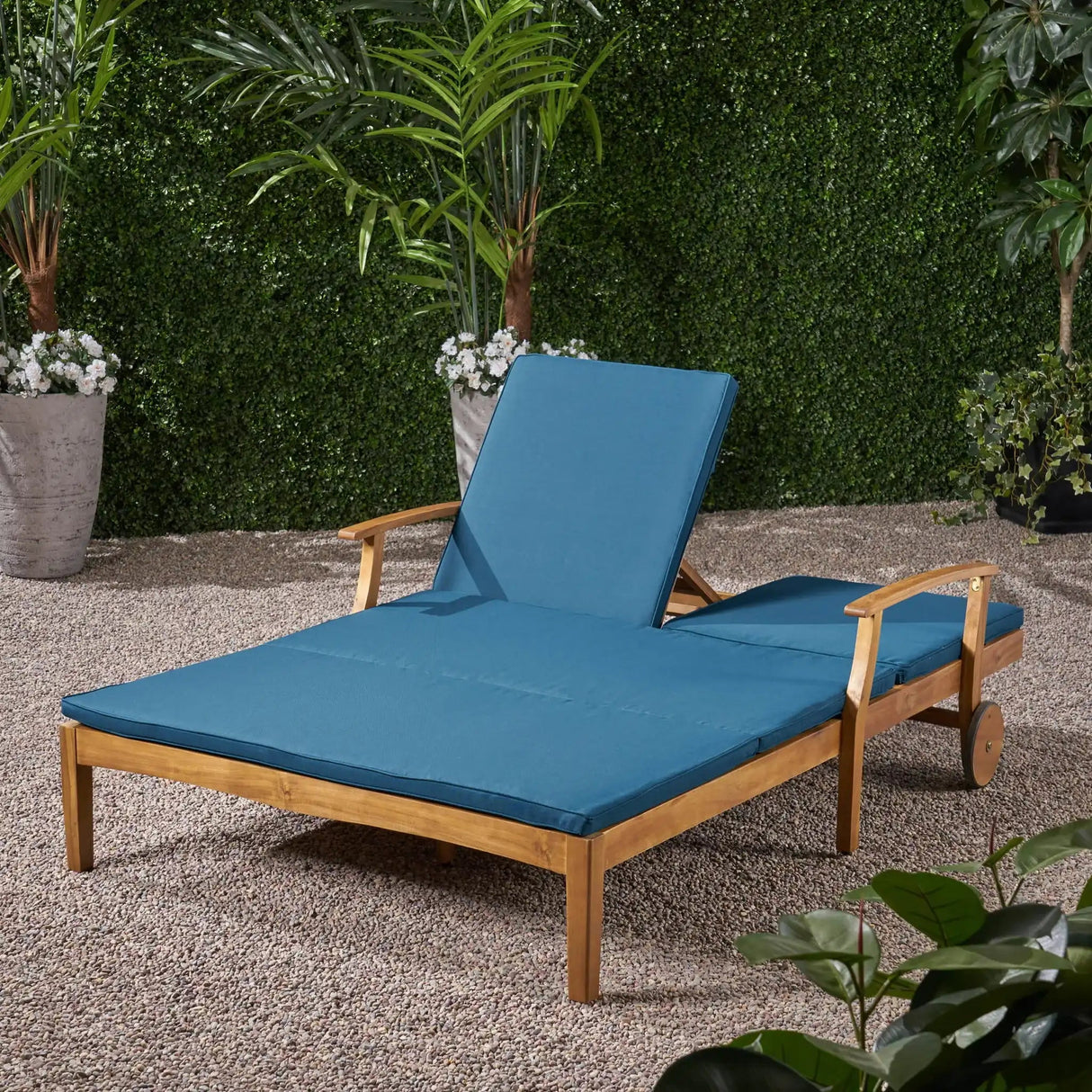 Etherealize - Outdoor Adjustable Double Chaise Lounge With Water Resistant Cushions - Best Buy Furniture
