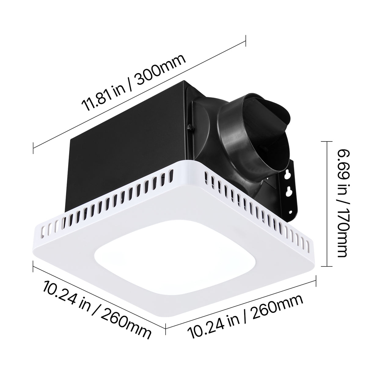 Bathroom Exhaust Fan with LED Light, 80 CFM