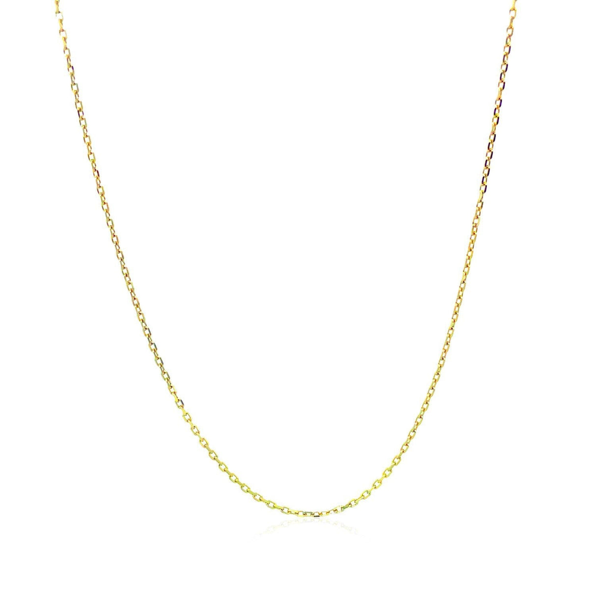 18k Yellow Gold Diamond Cut Cable Link Chain (0.80 mm)