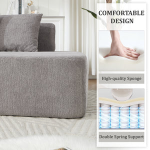 Compression Sectional Couch with Comfy Chaise