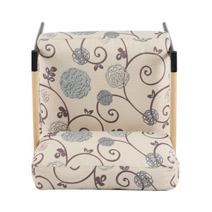 27.56" Modern Accent Chair with Plush Cushions and Wooden Armrests