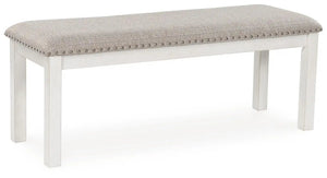 Robbinsdale - Large Upholstered Dining Room Bench - Antique White - Best Buy Furniture