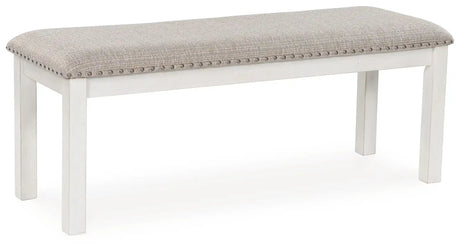 Robbinsdale - Large Upholstered Dining Room Bench - Antique White - Best Buy Furniture