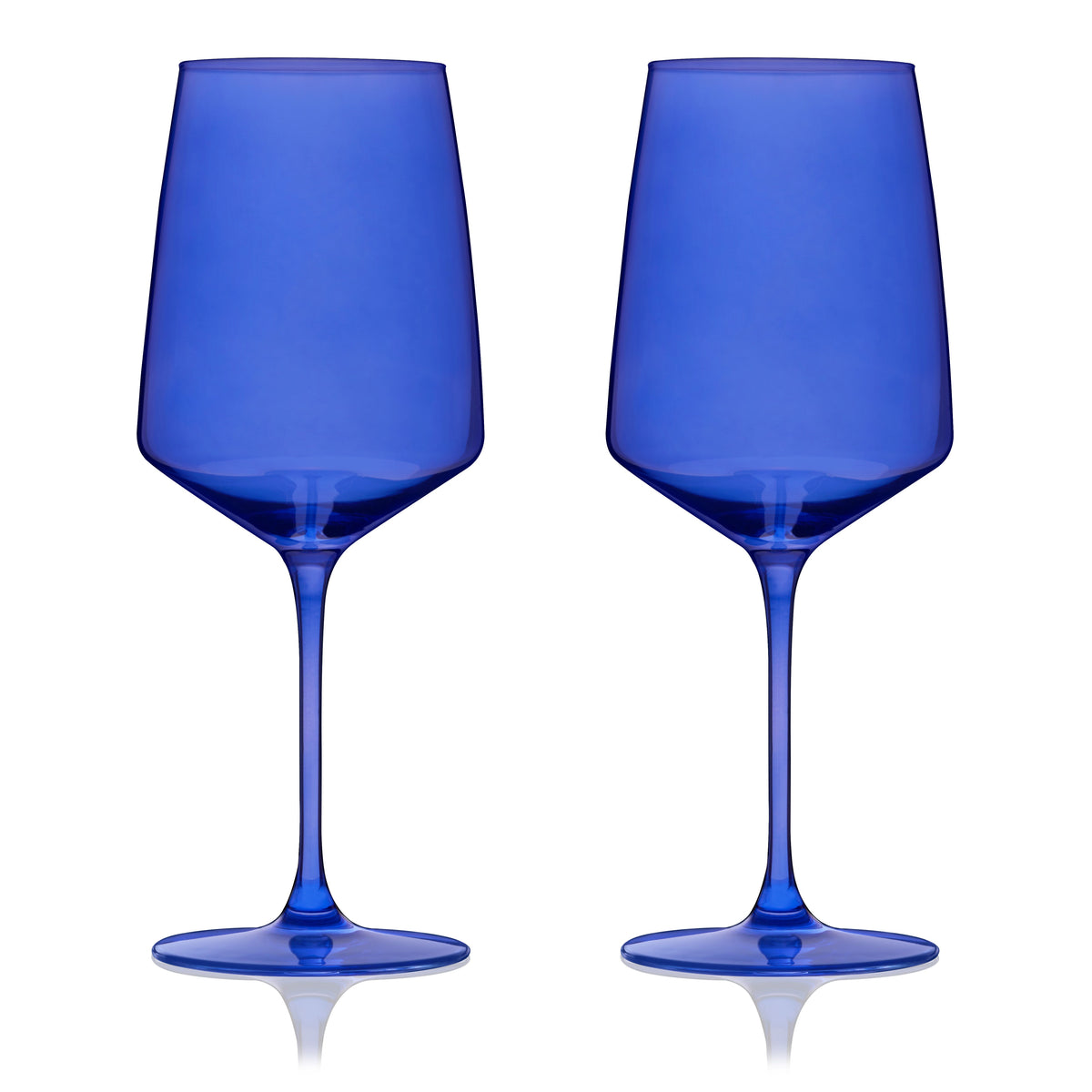 Reserve Nouveau Crystal Wine Glasses in Cobalt Set of 2