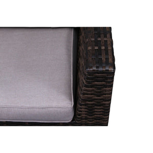 Wide Patio Sectional With Cushions - Brown