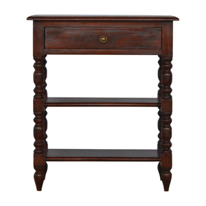 Solid Wood Turned Occasional Table, 1-Drawer
