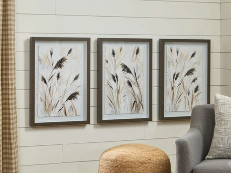 Honslow - Wall Art Set (Set of 3) - Brown / Black / White - Best Buy Furniture