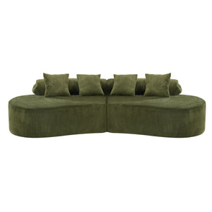Modern Curved Sofa With Pillows