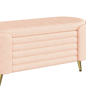Modern Oval Storage Ottoman With Upholstery
