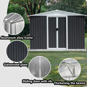 8x6 Feet Apex Roof Dark Storage Shed