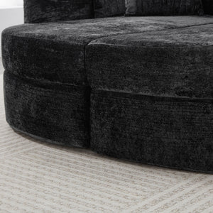 Boneless Design Upholstered Sofa Bed With Cup Holders