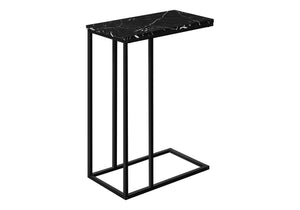 Accent Table, C - Shaped, Marble Look Modern Design - Black - Best Buy Furniture