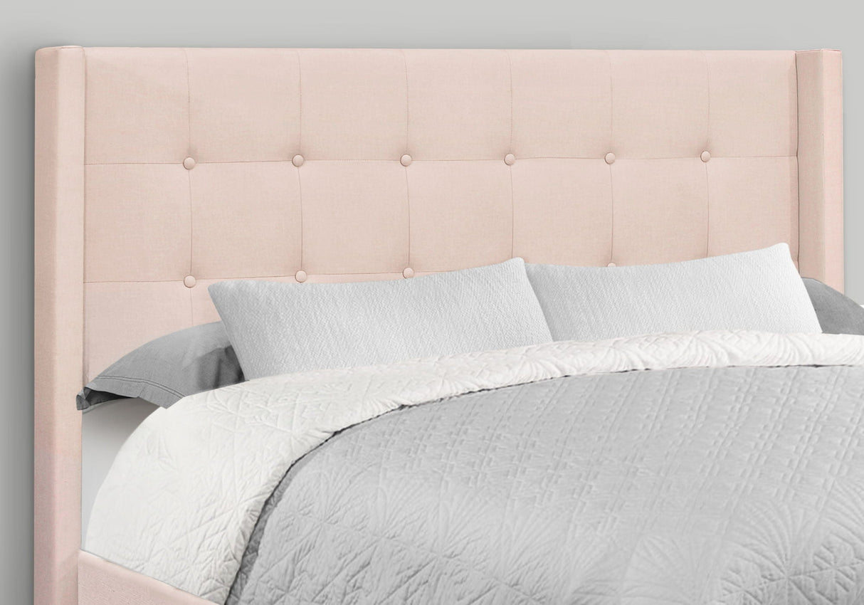 Queen Size Bed Upholstered - Pink - Best Buy Furniture