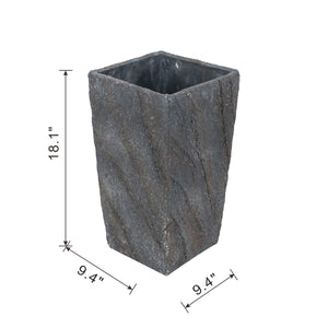 9.4x9.4x18.1" Cement Planter Large