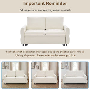 Convertible Sofa Bed Loveseat With Adjustable Backrest And USB Ports
